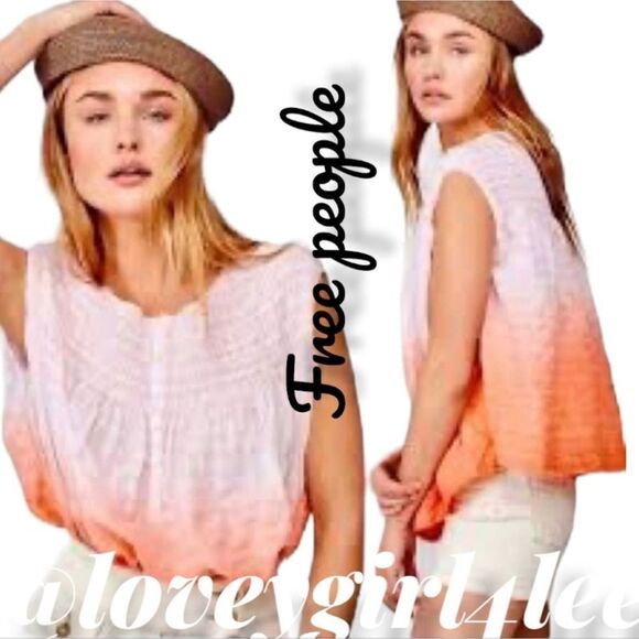 Nwt WE THE FREE BY FREE PEOPLE little bit of ombre top SZ M COTTON - Picture 5 of 10